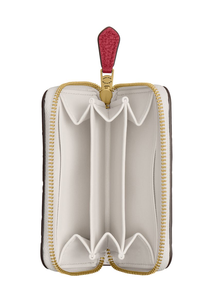 Boxed Essential Small Zip Around Card Case with Cherry Print