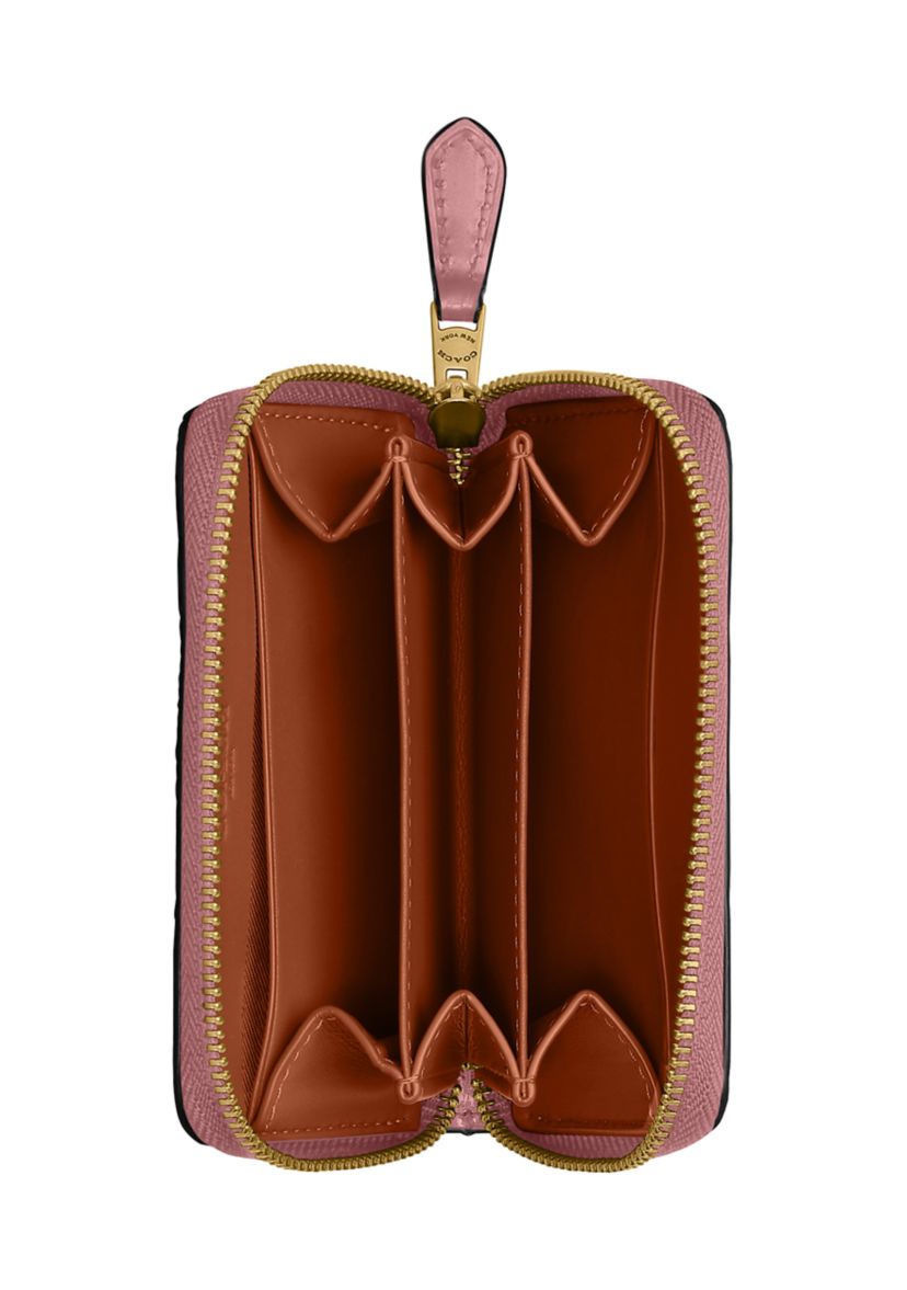 COACH Boxed Essential Small Zip Around Card Case with Cherry Print