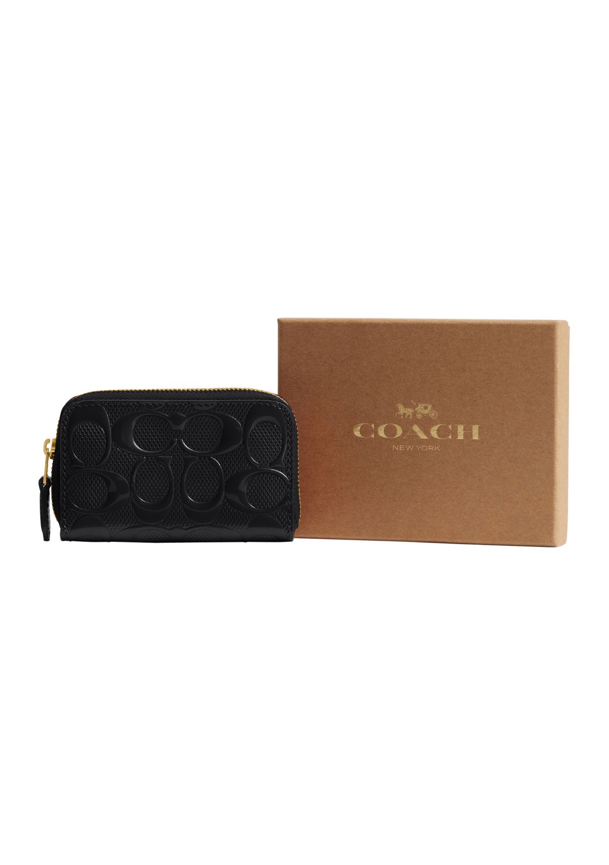 Boxed Essential Small Zip Around Card Case with Cherry Print