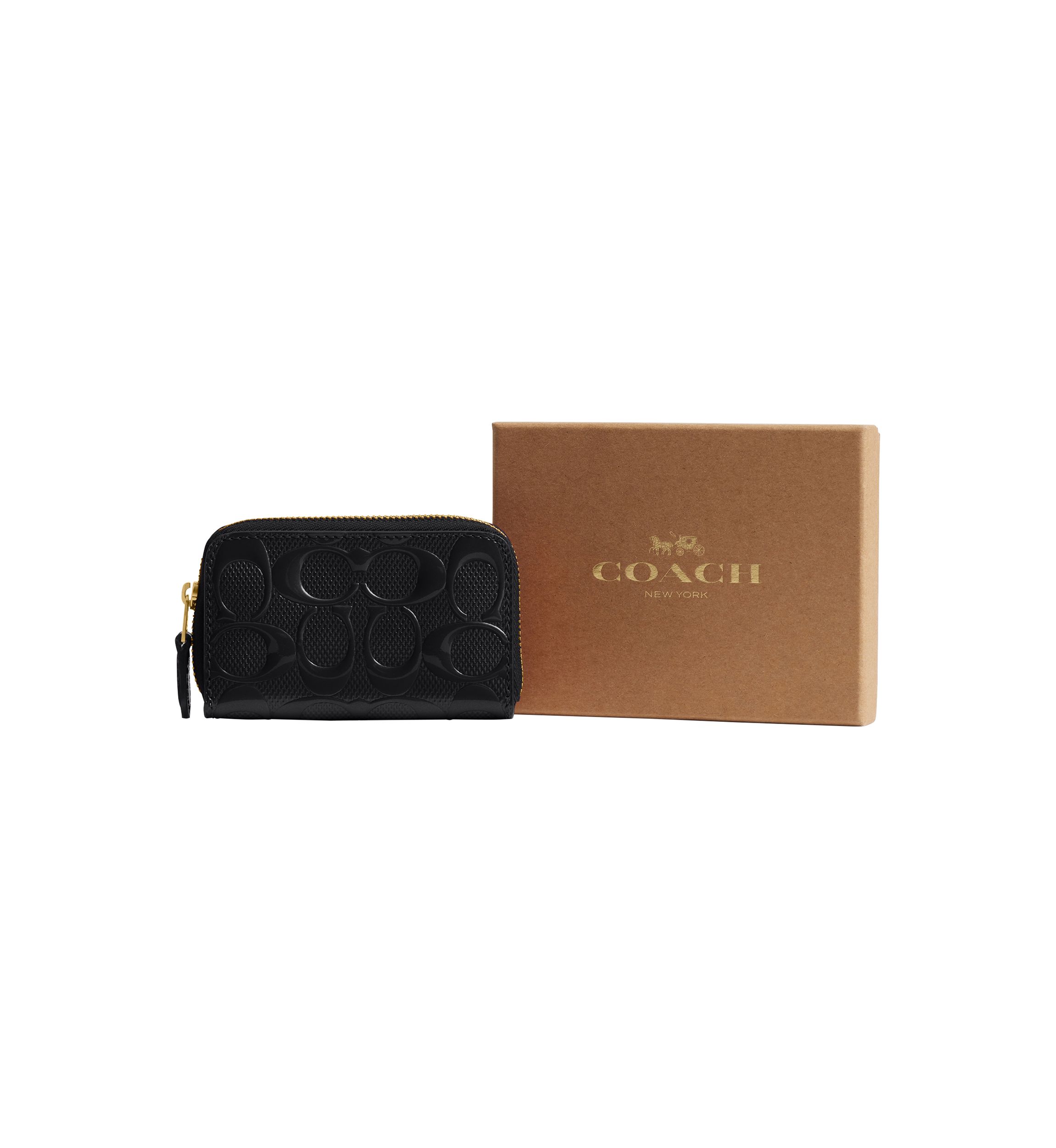Boxed Essential Small Zip Around Card Case with Cherry Print