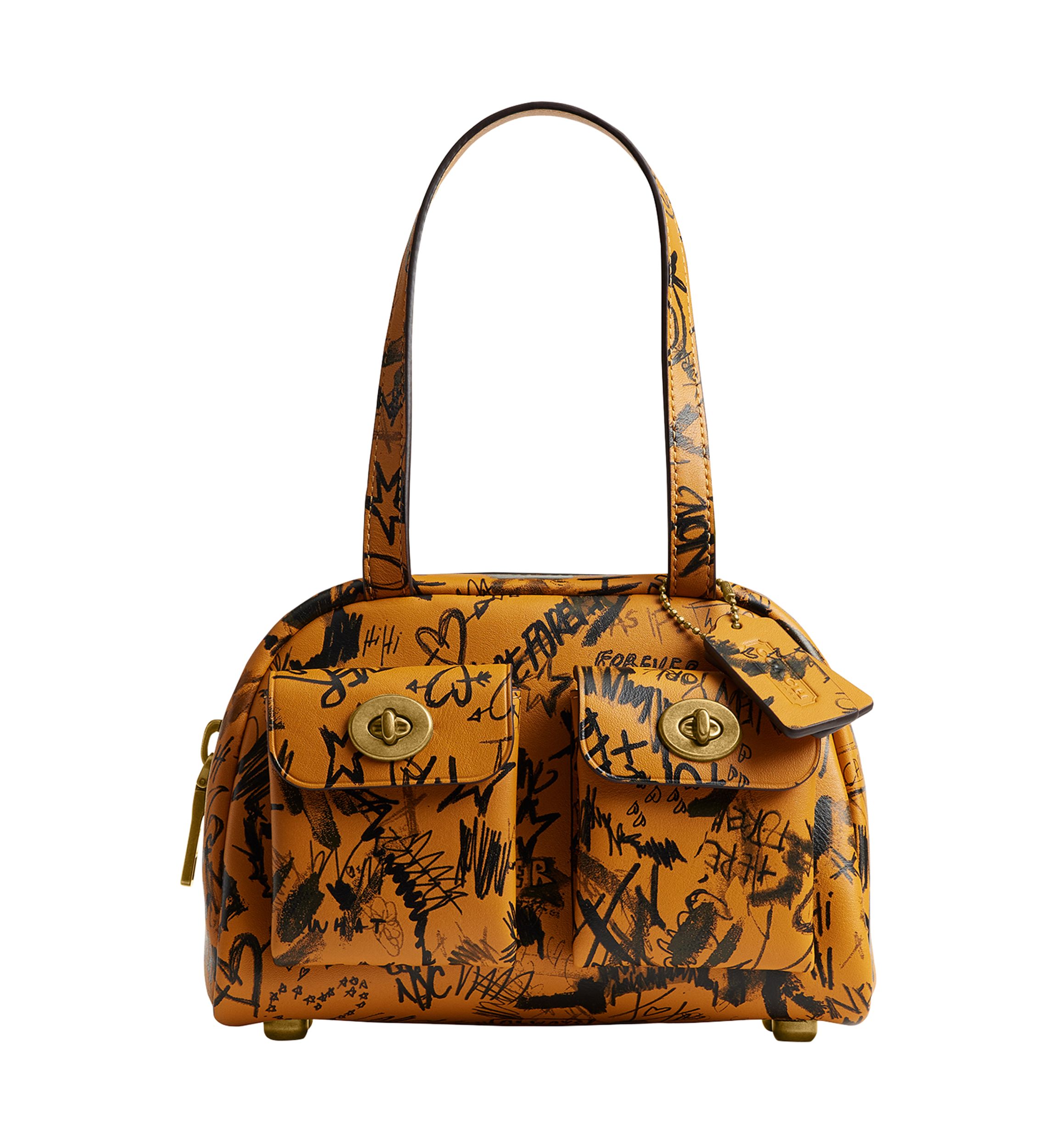 Twin Turnlock Bag 20 with Graffiti Print