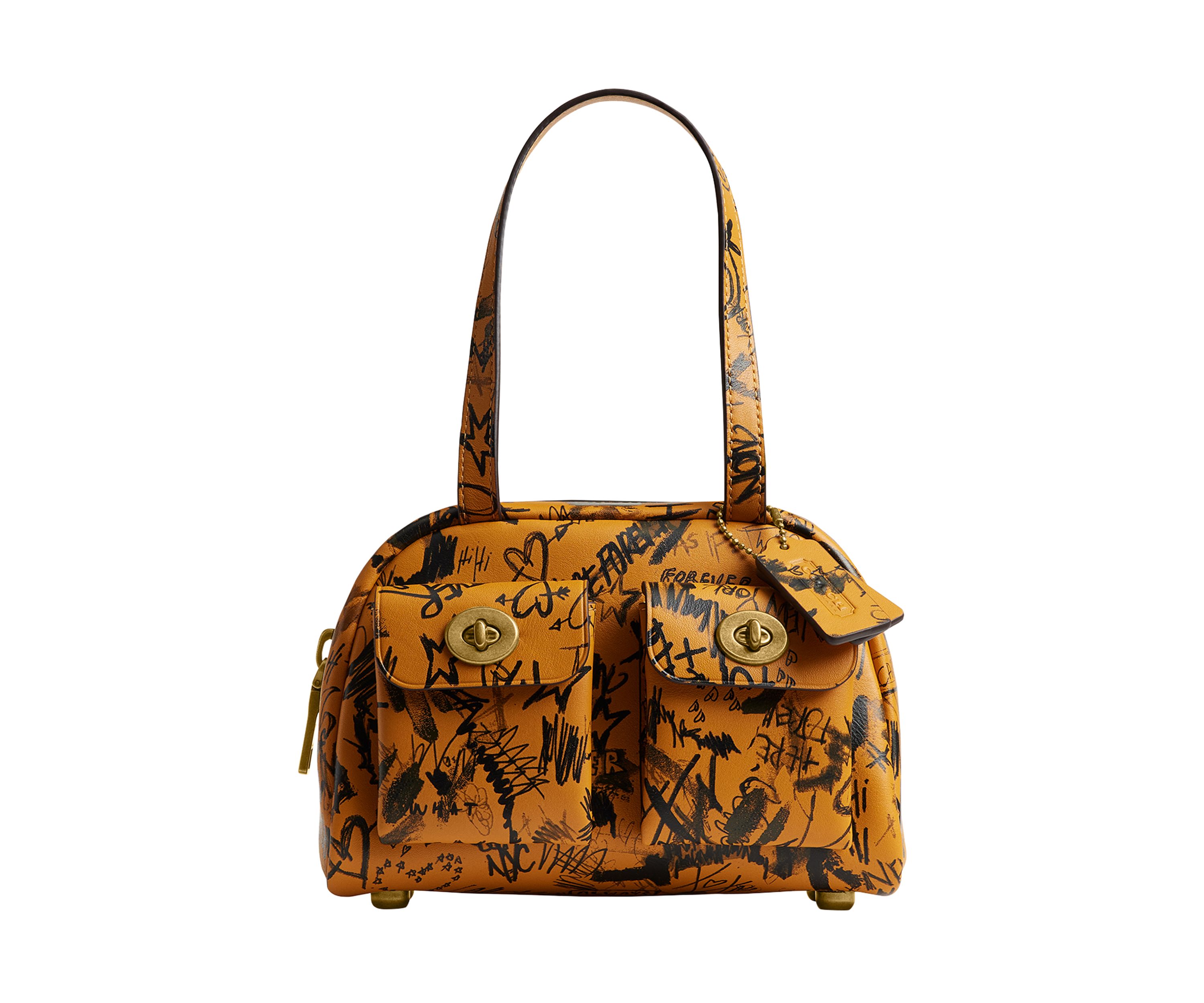 Twin Turnlock Bag 20 with Graffiti Print