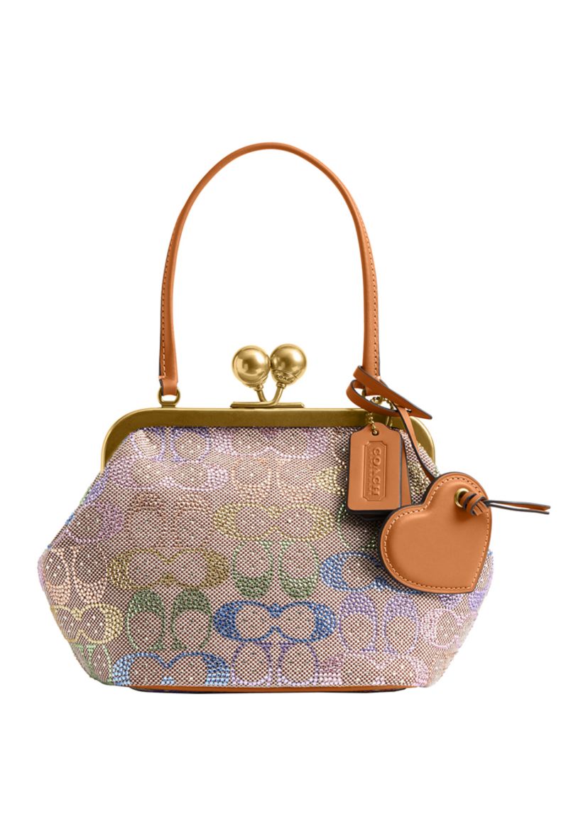 COACH Kisslock Frame Bag in Crystal Signature Jacquard | Belk