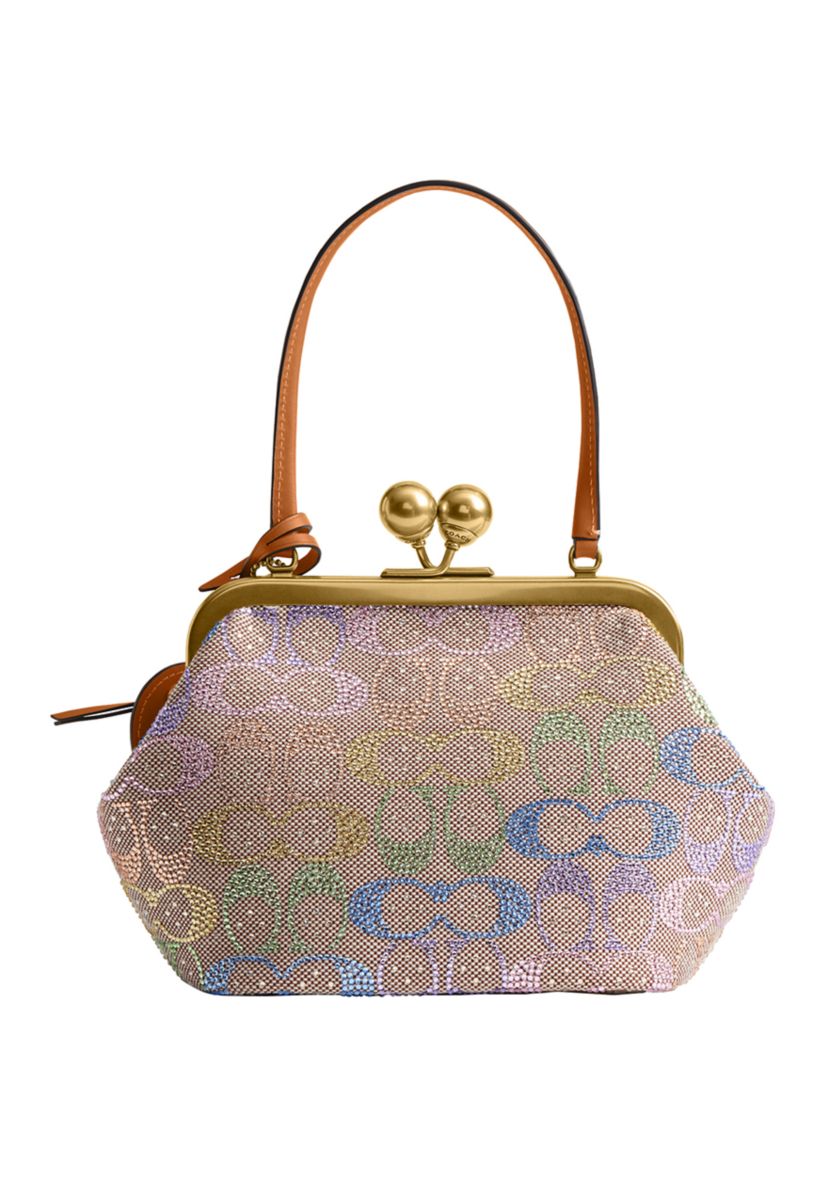 COACH Kisslock Frame Bag in Crystal Signature Jacquard | Belk