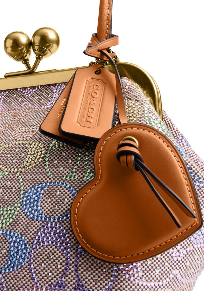 COACH Kisslock Frame Bag in Crystal Signature Jacquard | Belk