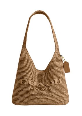 COACH Refined Weave Straw Brooklyn Shoulder Bag