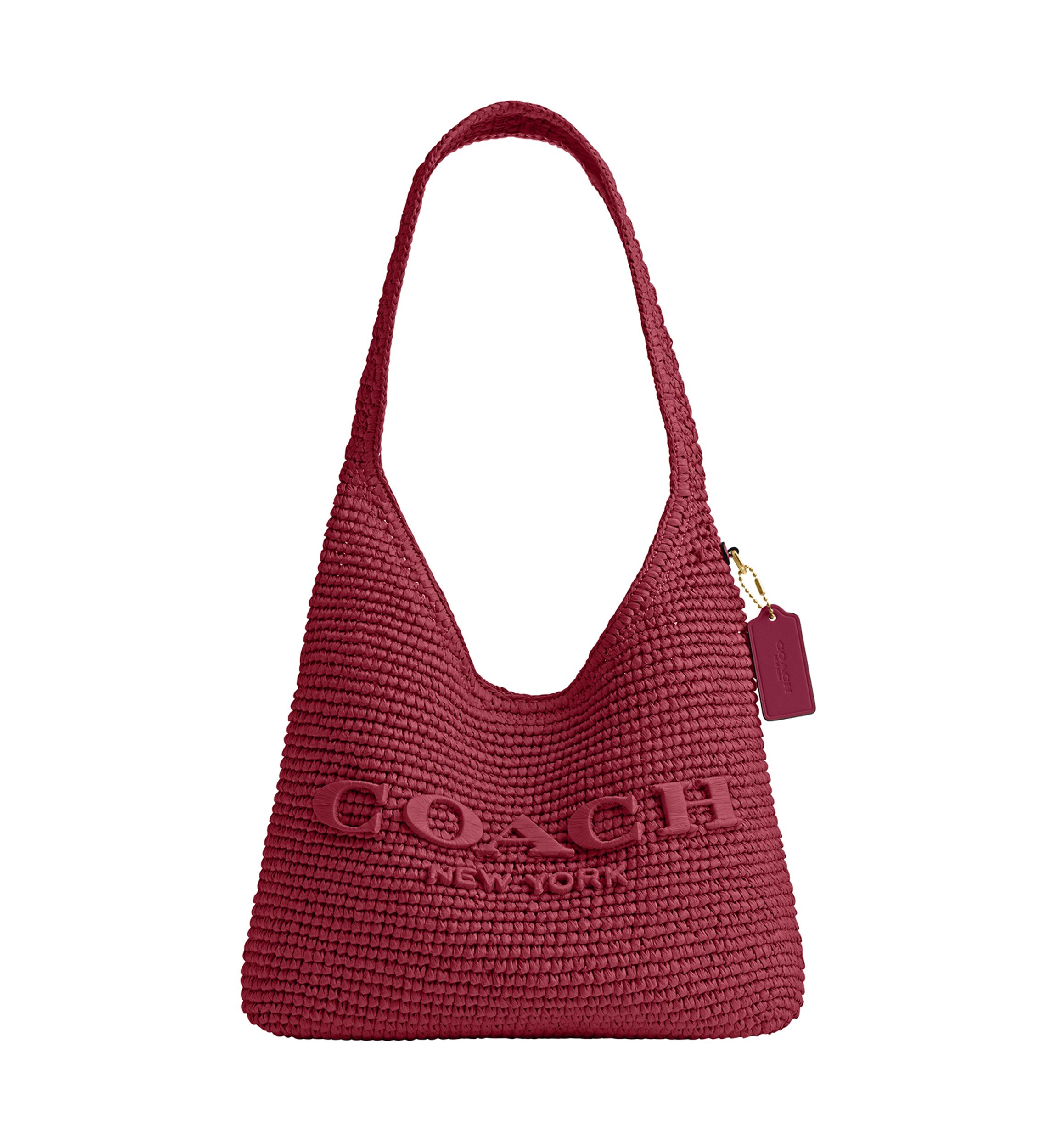 COACH Refined Weave Straw Brooklyn Shoulder Bag | Belk