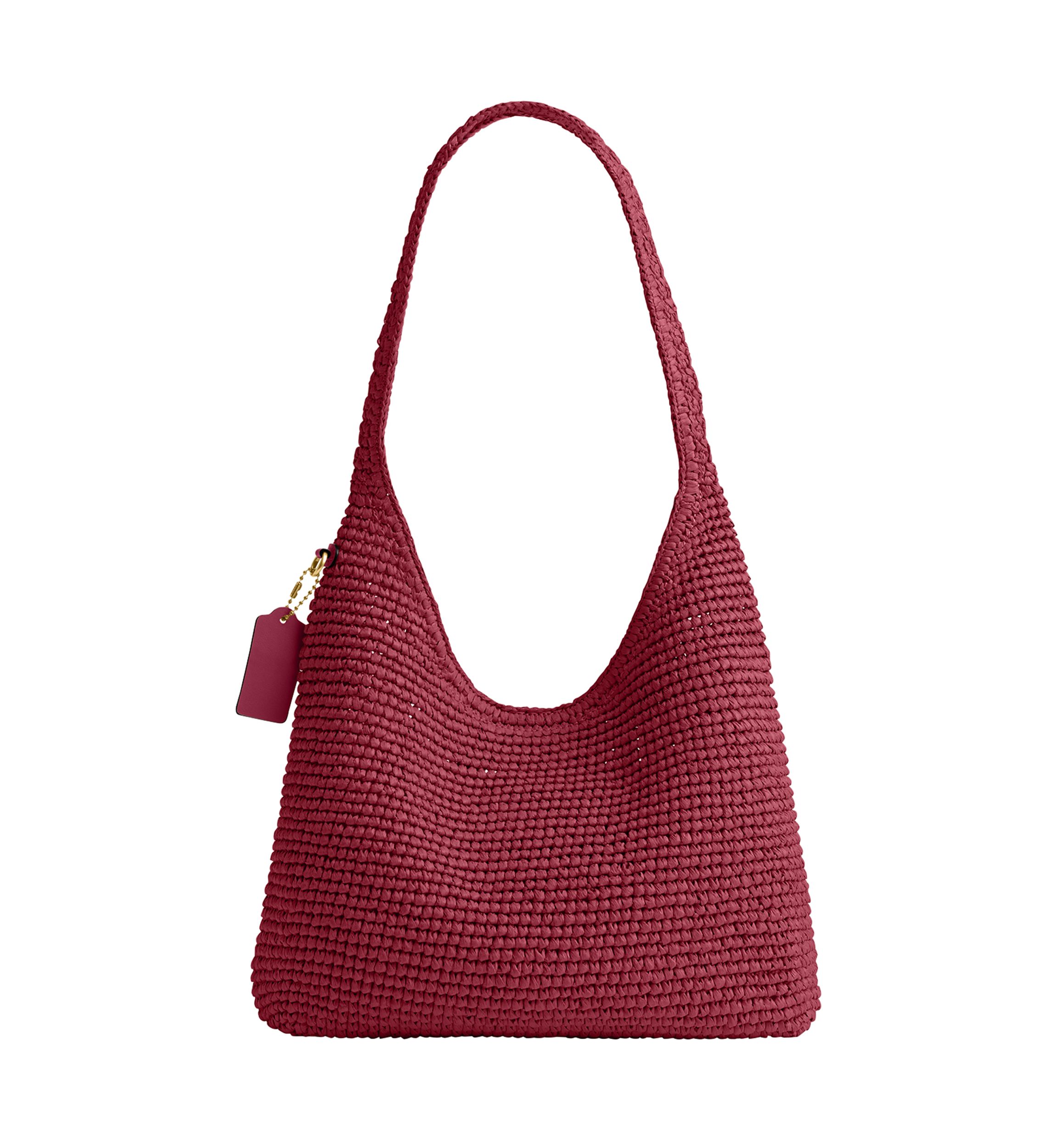 COACH Refined Weave Straw Brooklyn Shoulder Bag | Belk