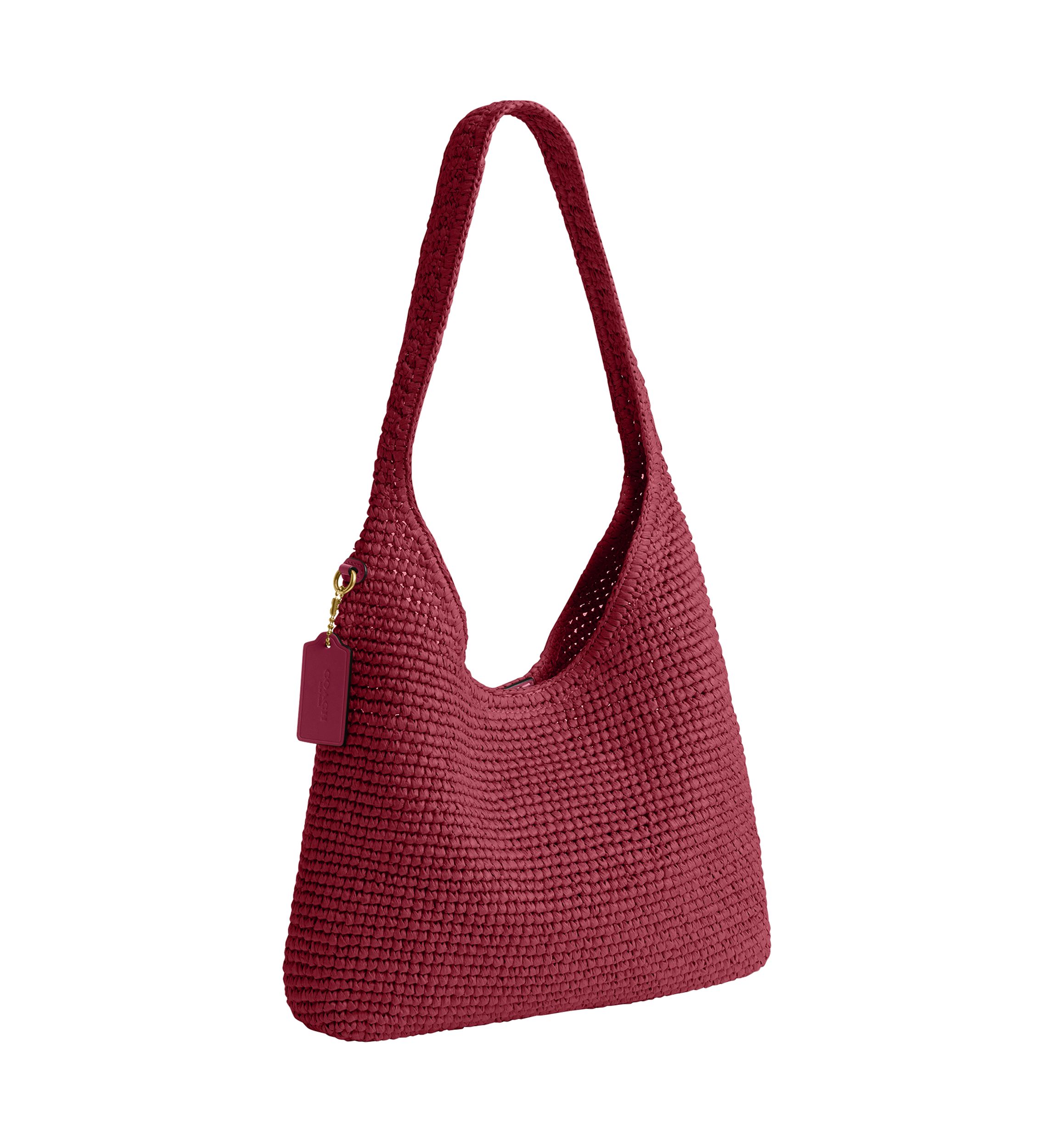 COACH Refined Weave Straw Brooklyn Shoulder Bag | Belk