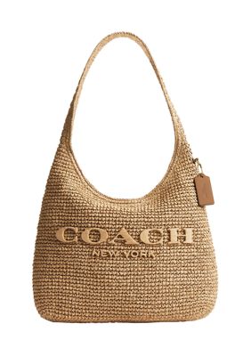 COACH Refined Weave Straw Brooklyn Shoulder Bag