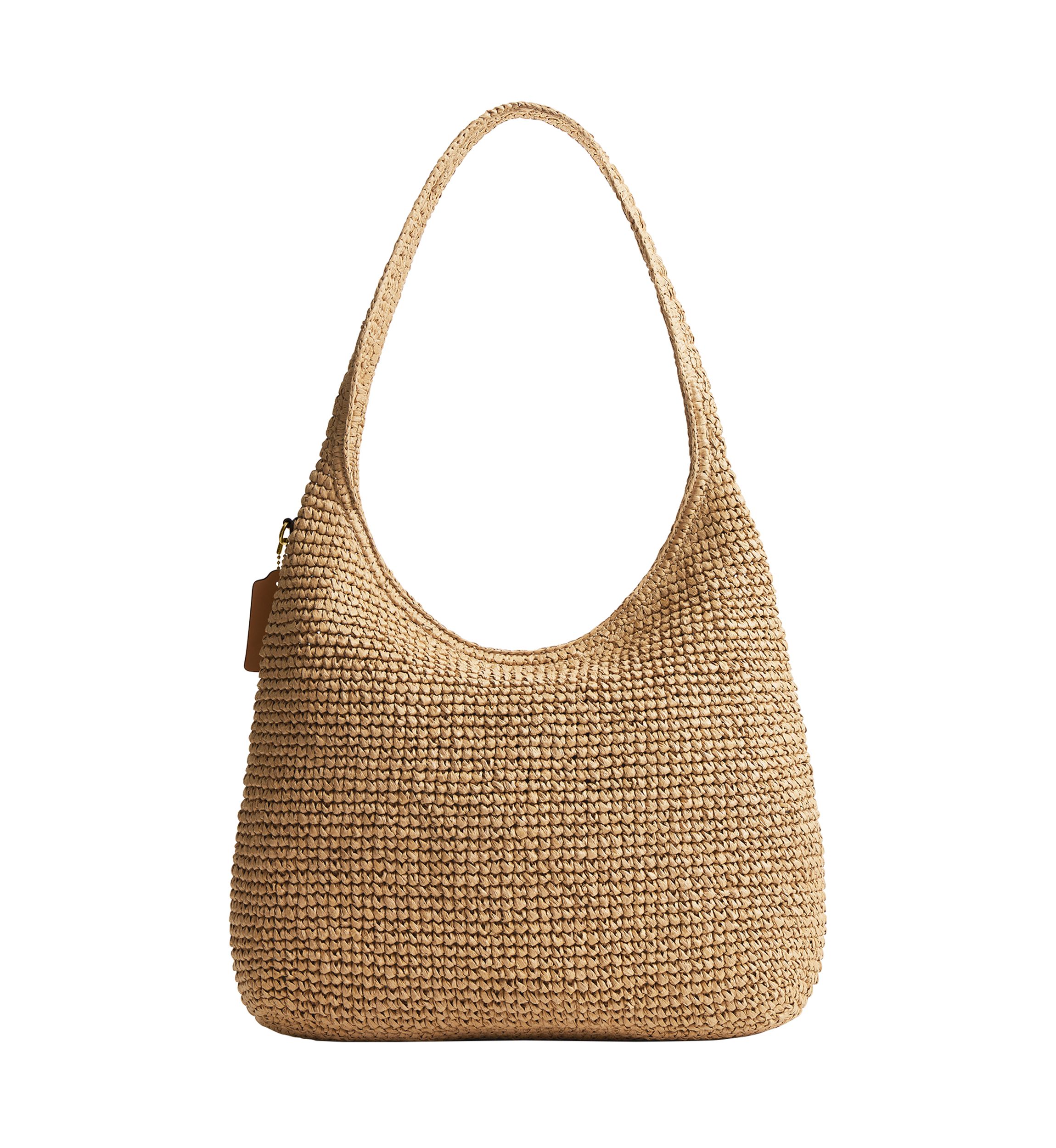 COACH Refined Weave Straw Brooklyn Shoulder Bag | Belk