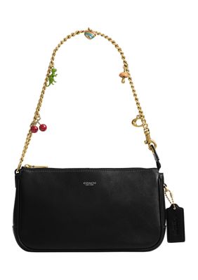 COACH Natural Grain Leather Plaza Bag with Chain
