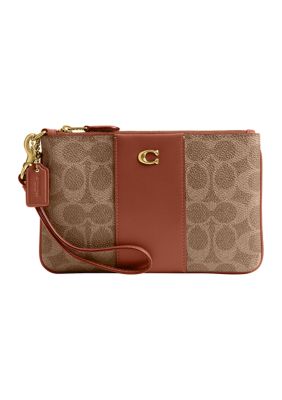 COACH Women's Small Wristlet in Signature Canvas
