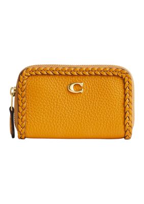  COACH Small Trifold Wallet In Blocked Signature Coated Canvas :  Clothing, Shoes & Jewelry