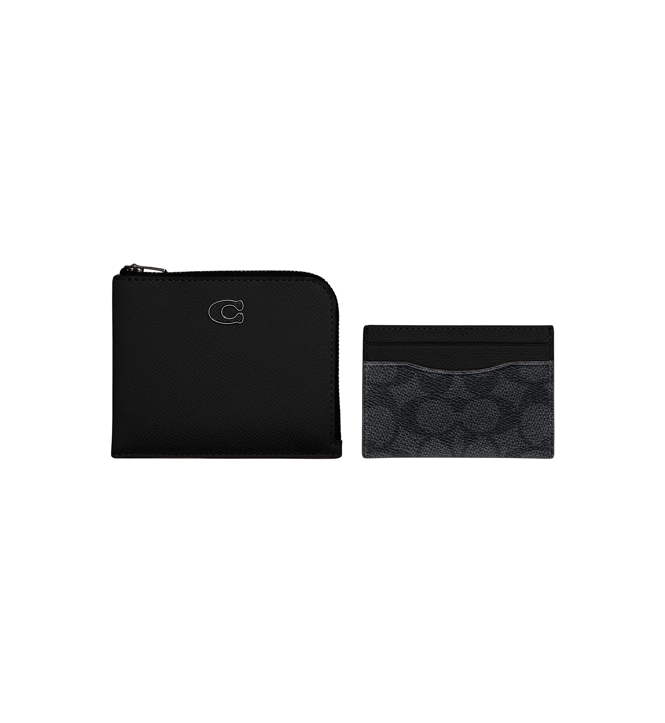 3-in-1 L-Zip Wallet with Signature Canvas Card Case