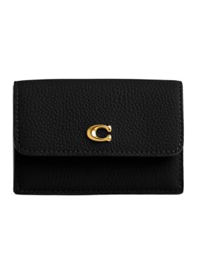 Coach Women's Essential Polished Pebble Mini Leather Tri Fold Wallet