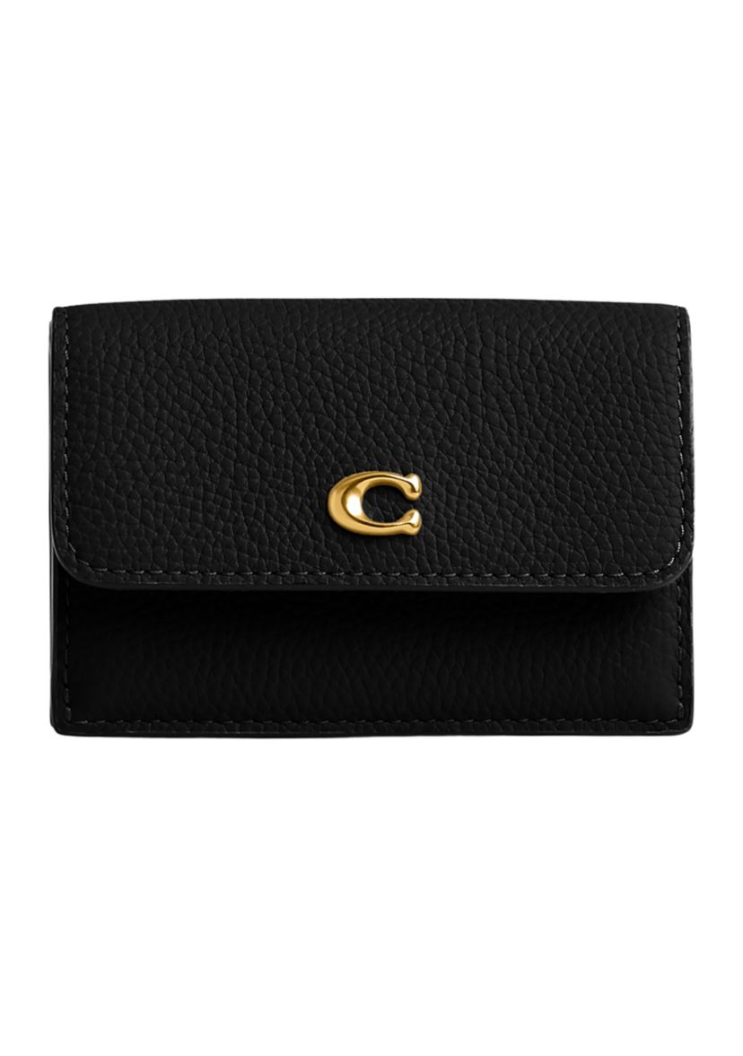 Essential Polished Pebble Mini Leather Tri Fold Wallet