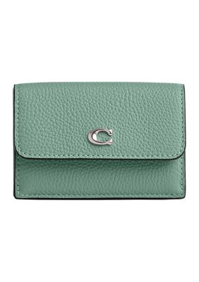 COACH Women's Essential Polished Pebble Mini Leather Tri Fold Wallet -  0196395400522