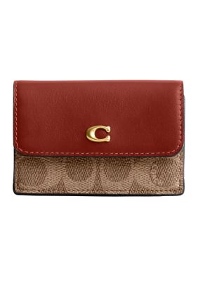 COACH Women's Essential Coated Canvas Signature Mini Trifold Wallet -  0196395085965