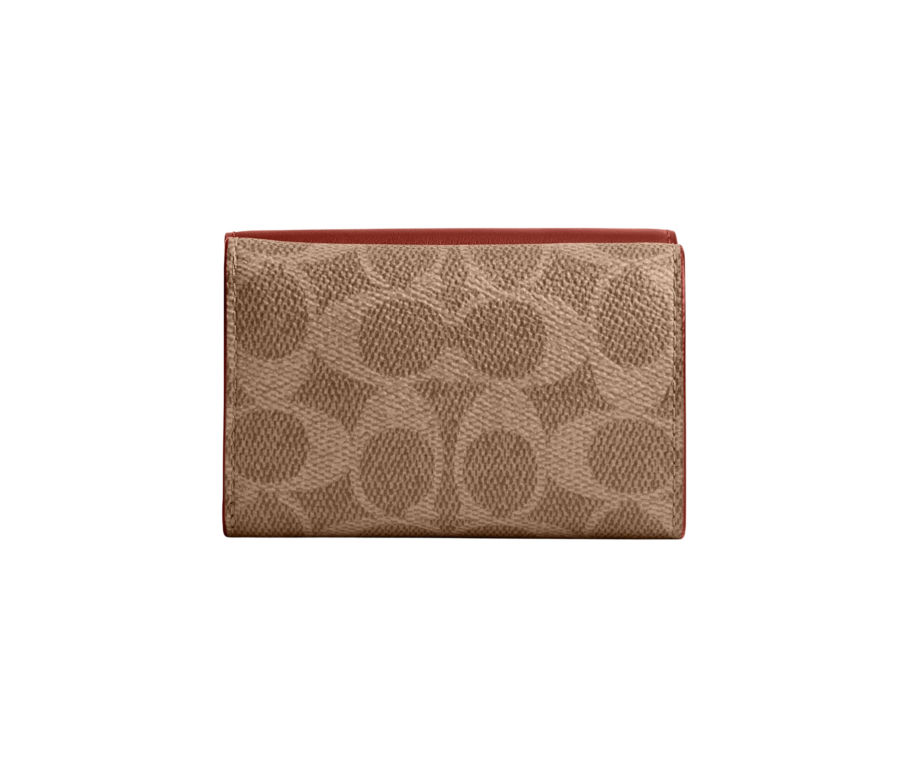 Essential Coated Canvas Signature Mini Trifold Wallet