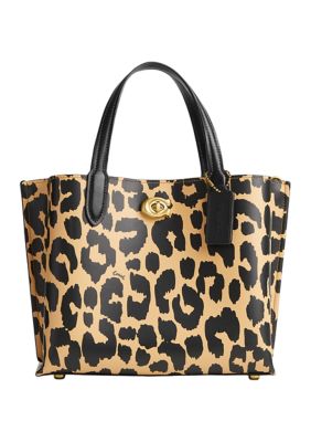 Coach Willow Tote 24 With Leopard Print