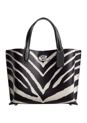Coach Willow Tote 24 With Zebra Print