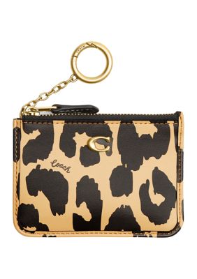 Coach Women's Mini Skinny Id Case With Leopard Print