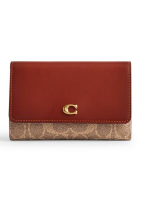 COACH Women's Coated Canvas Signature Essential Medium Flap Wallet -  0196395223923