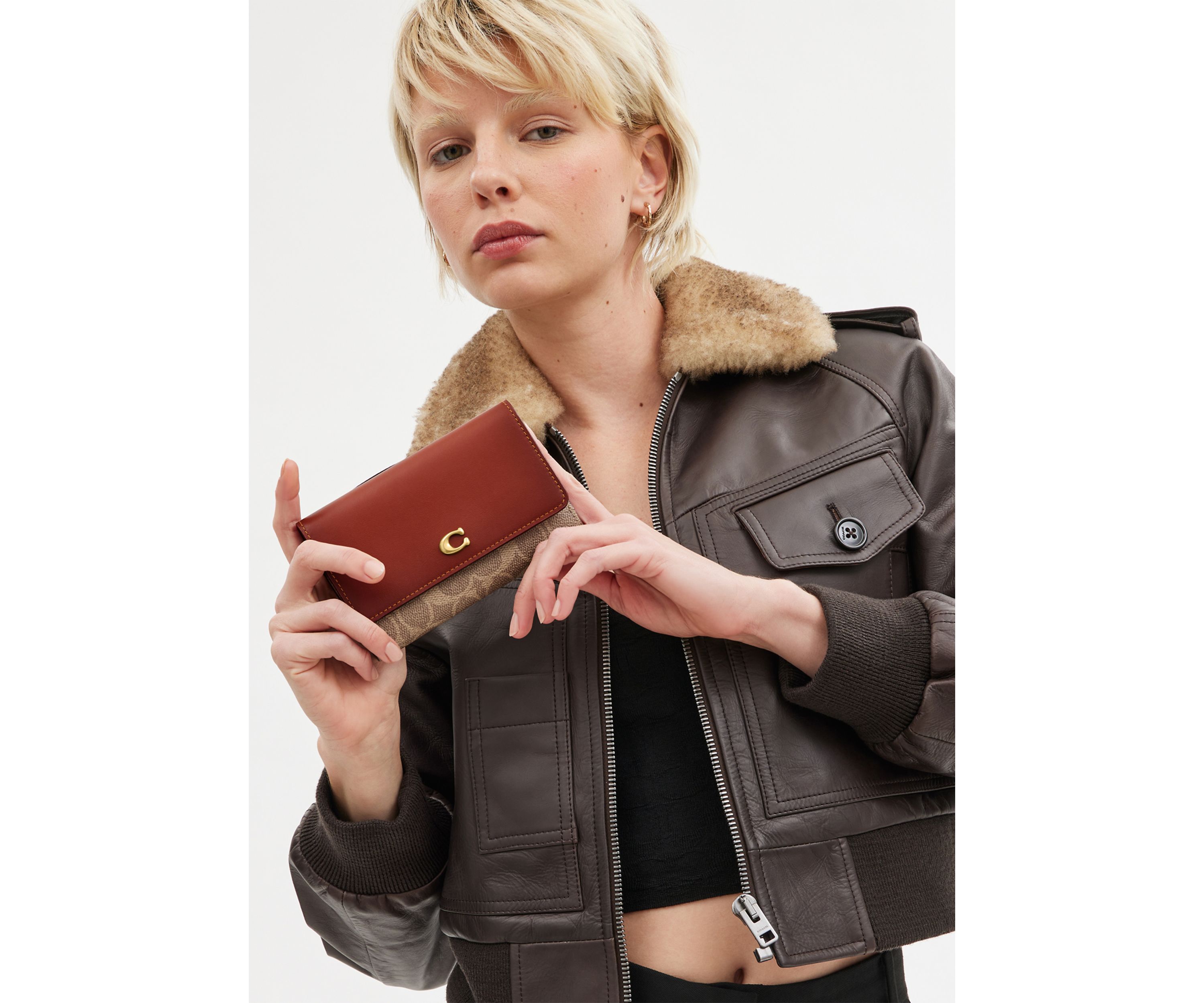   Coated Canvas Signature Essential Medium Flap Wallet 