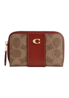 COACH Women's Essential Small Zip Around Card Case in Signature Canvas -  0196395310050