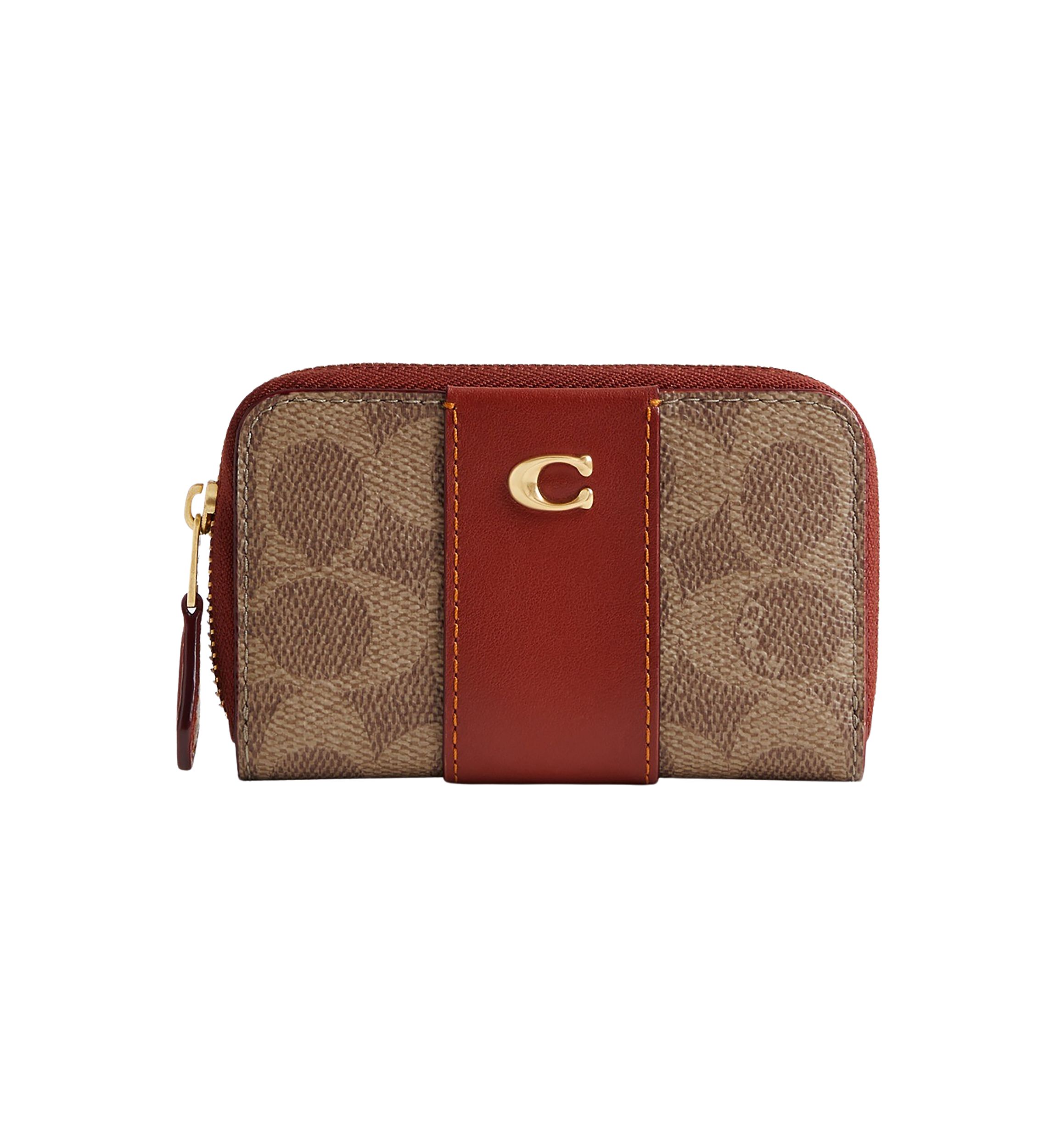 Essential Small Zip Around Card Case in Signature Canvas