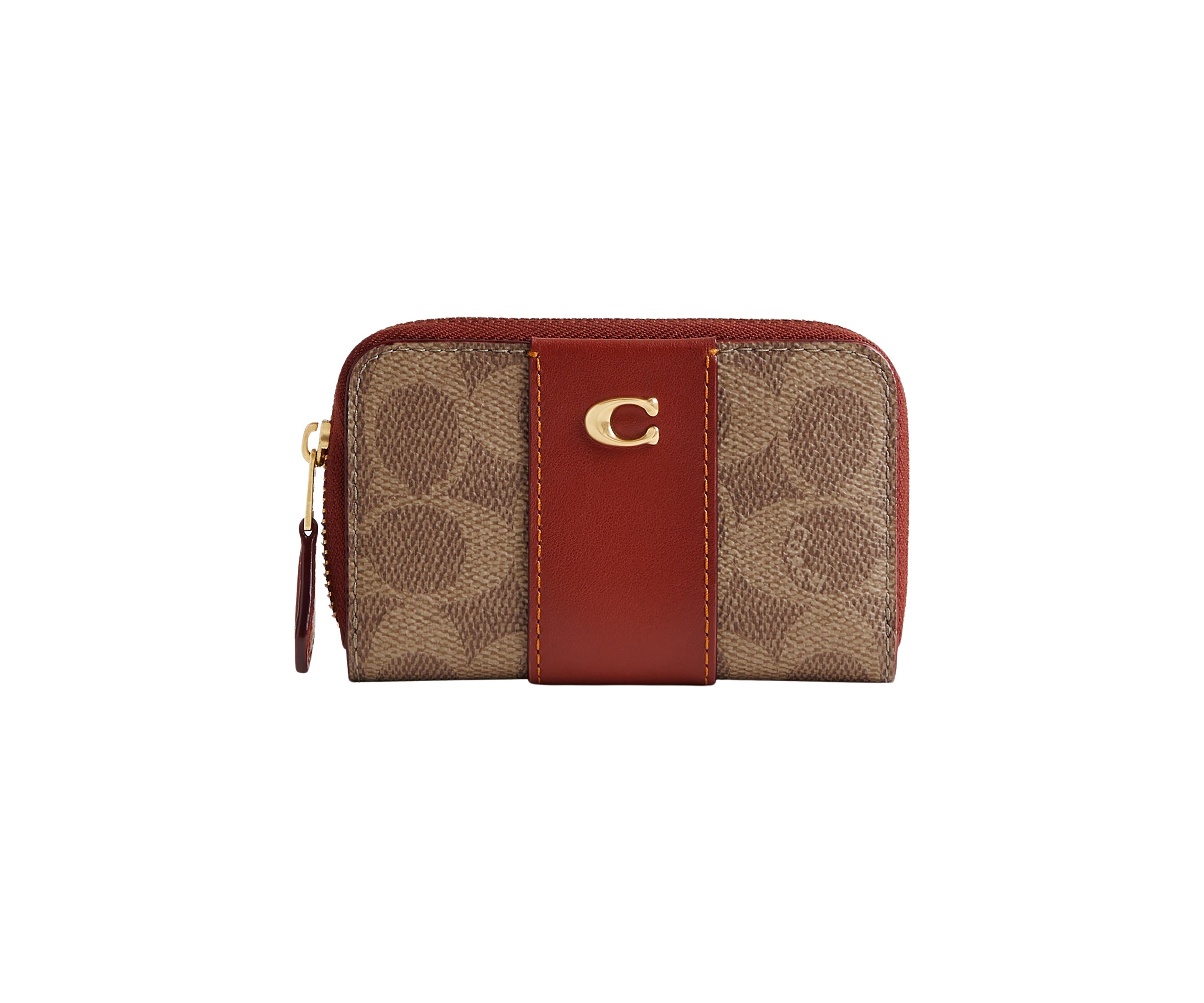 Essential Small Zip Around Card Case in Signature Canvas