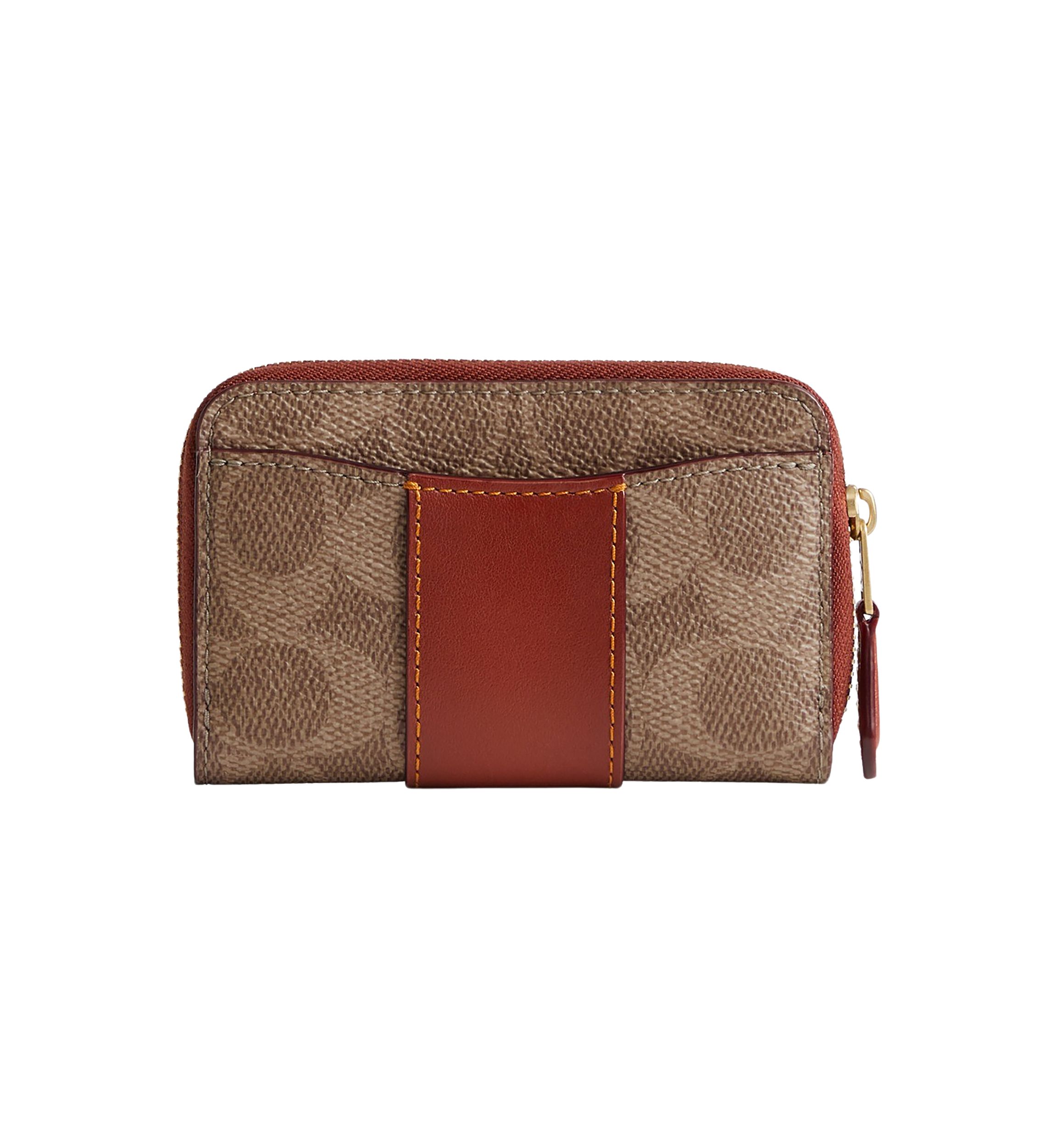 Essential Small Zip Around Card Case in Signature Canvas
