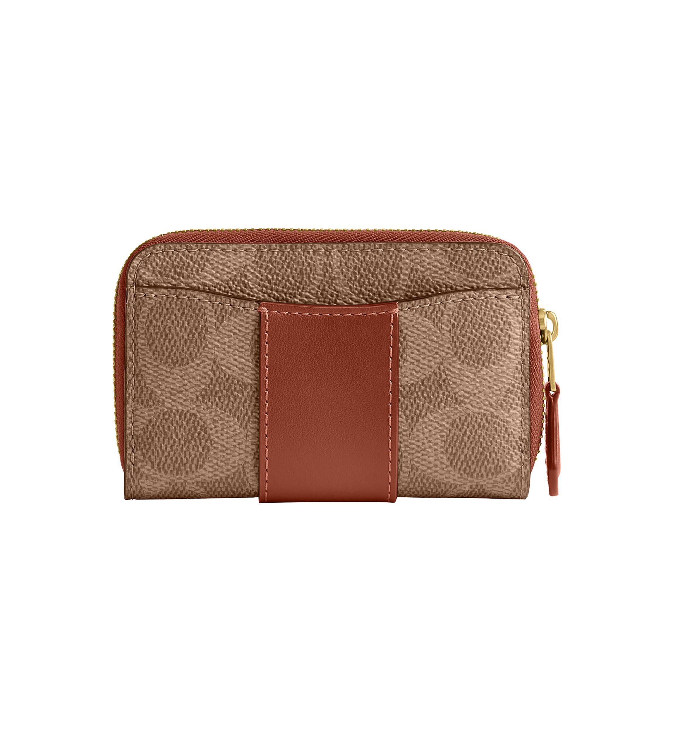COACH Essential Small Zip Around Card Case in Signature Canvas | Belk