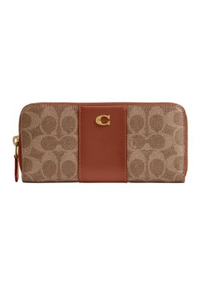COACH Women's Essential Slim Accordion Zip Wallet in Signature Canvas -  0196395673810