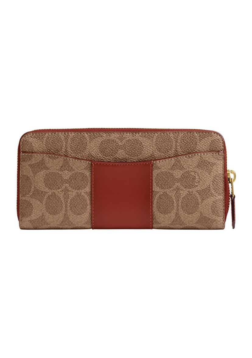 Essential Slim Accordion Zip Wallet in Signature Canvas