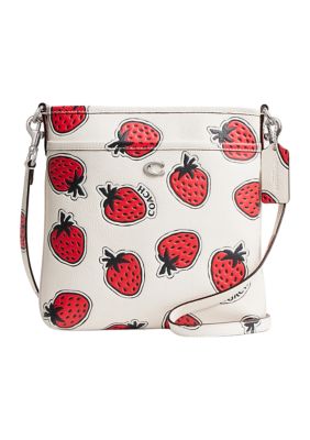 COACH Kitt Messenger Crossbody with Strawberry Print -  0196395370986