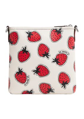 Kitt Messenger Crossbody with Strawberry Print