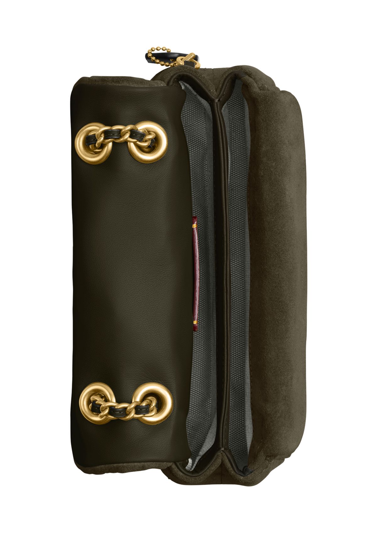 Quilted Suede Tabby Shoulder Bag with 20" Chain 