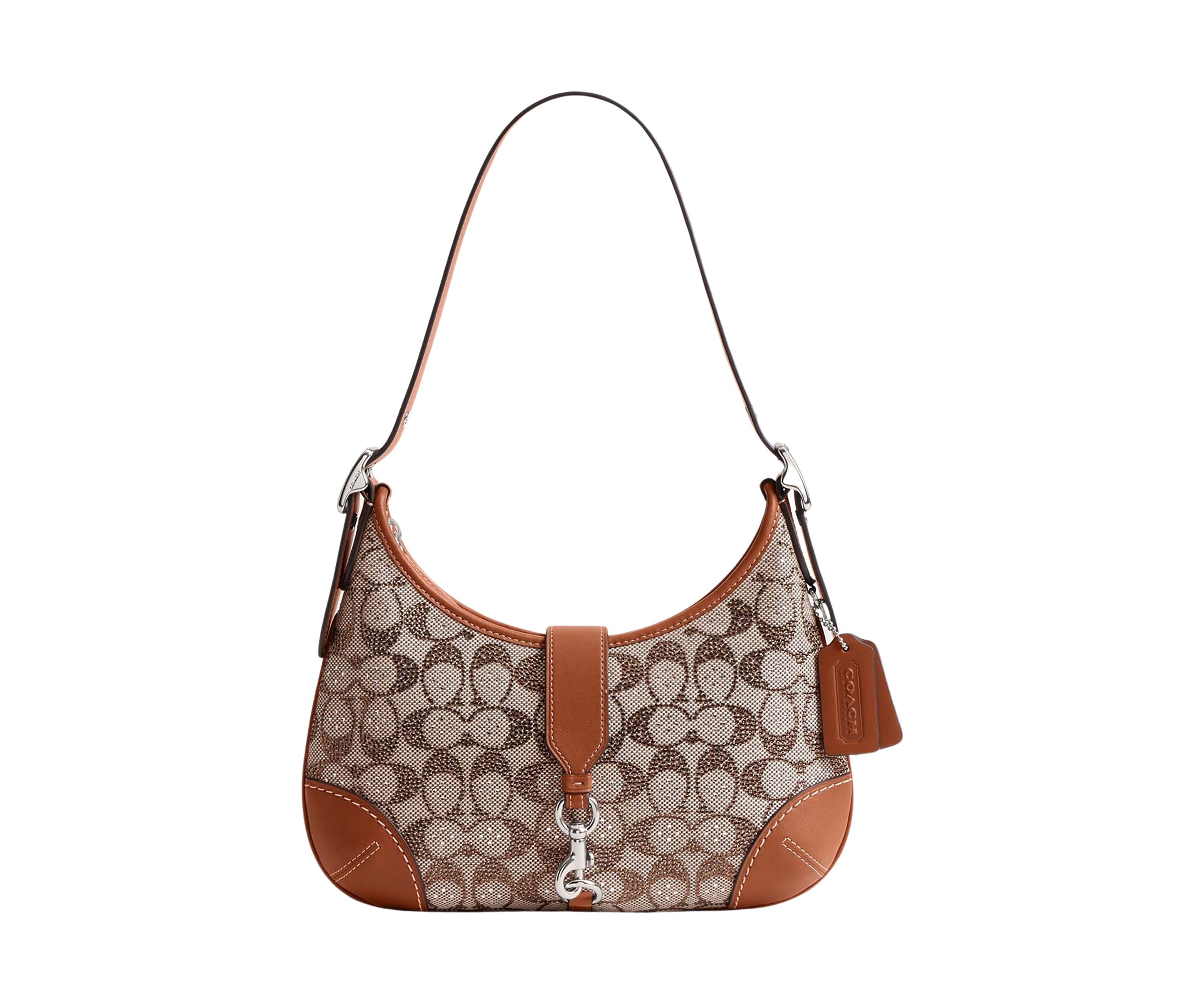 Hamptons Hobo Bag in Crystal Signature Jacquard