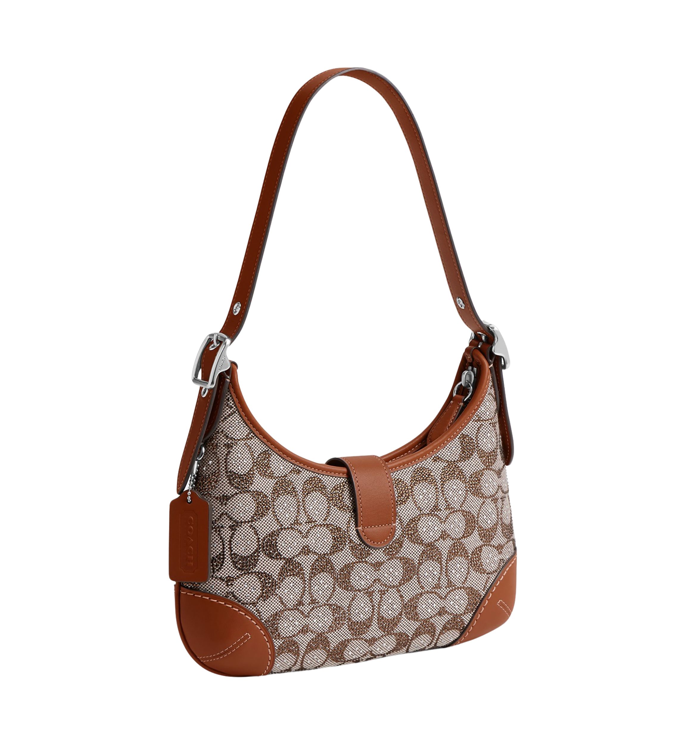 Hamptons Hobo Bag in Crystal Signature Jacquard