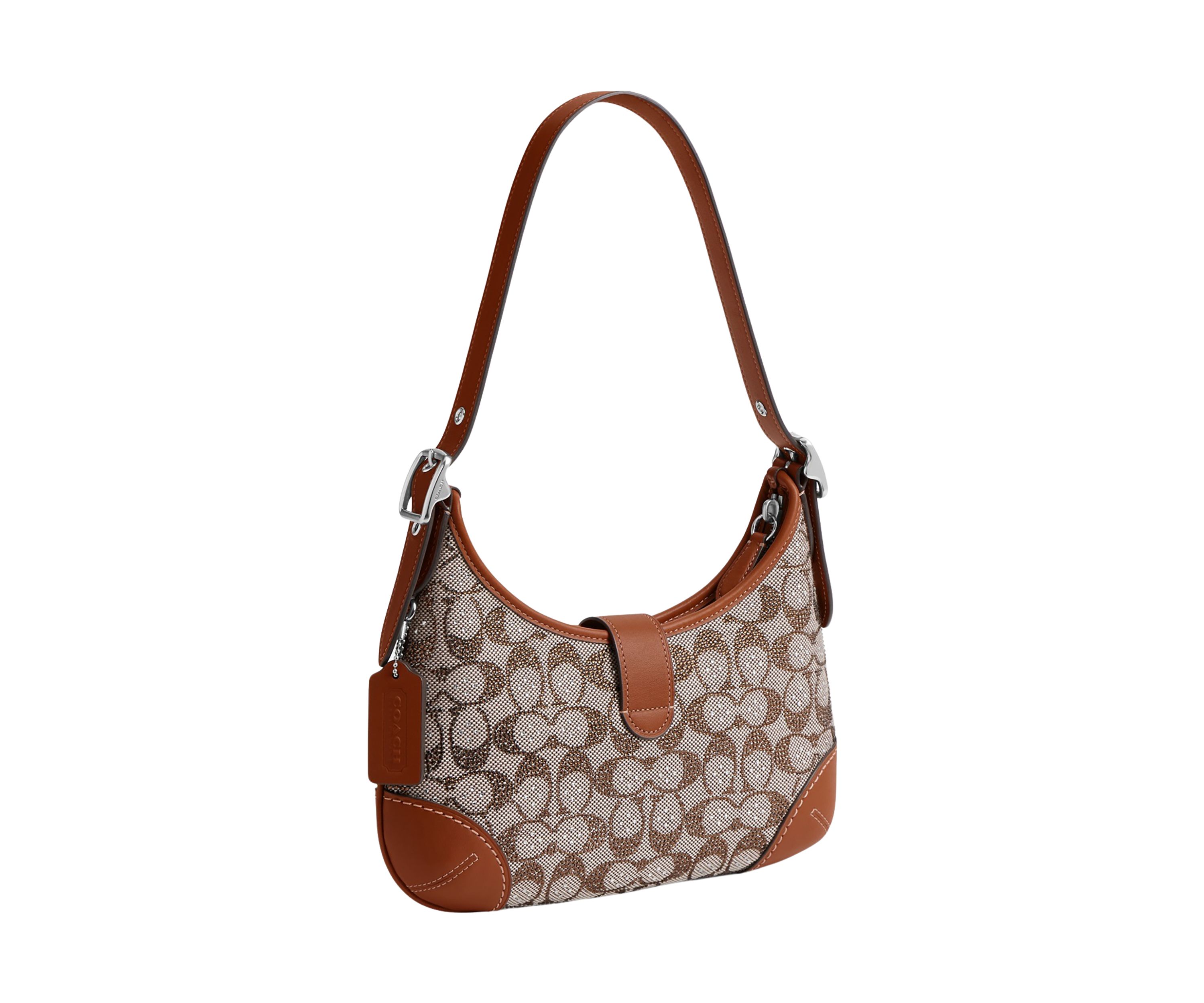 Hamptons Hobo Bag in Crystal Signature Jacquard