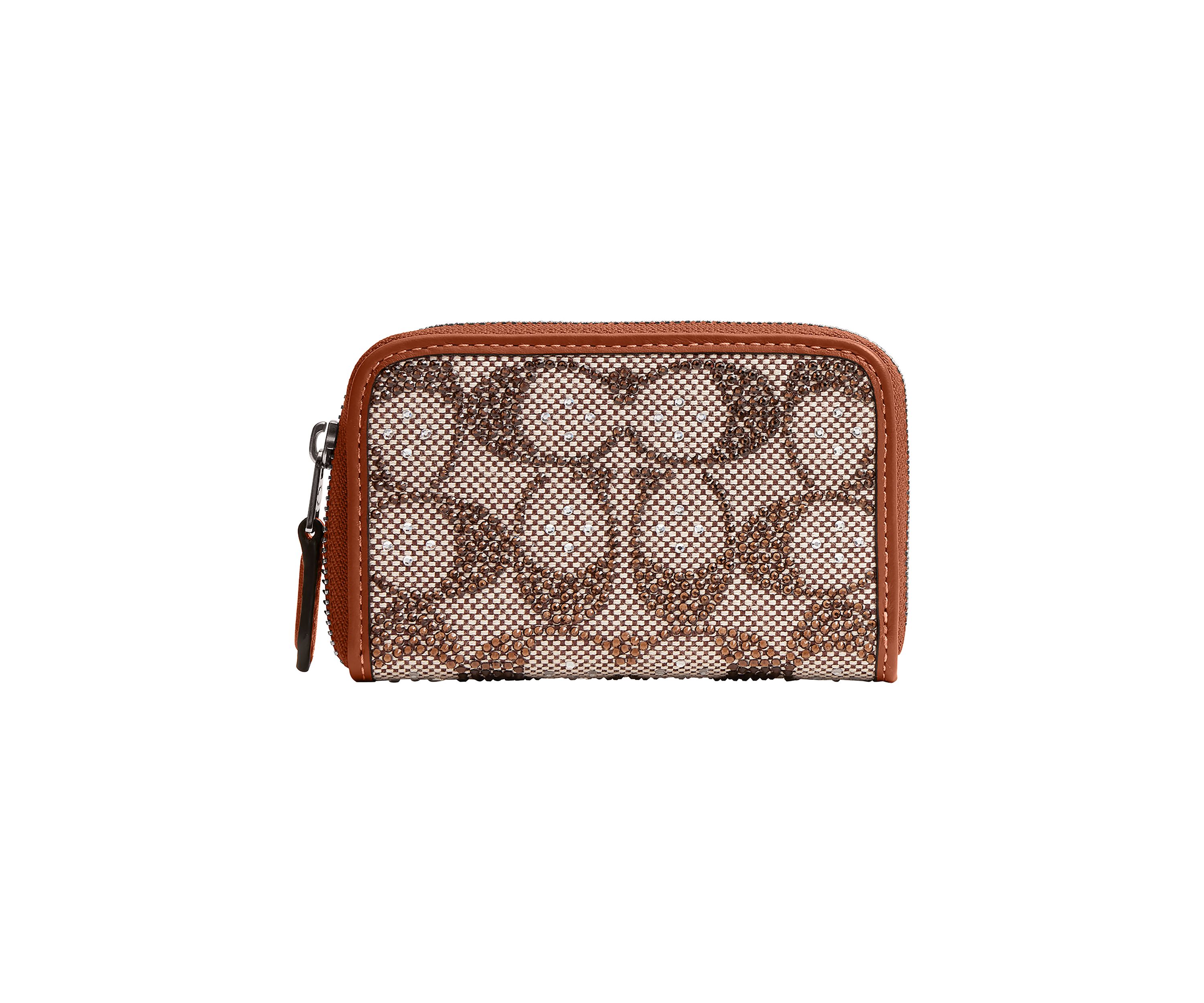 Essential Small Zip Around Card Case in Crystal Signature Jacquard