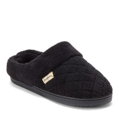 Dearfoams Women's Libby Quilted Terry Clog, Black, Large