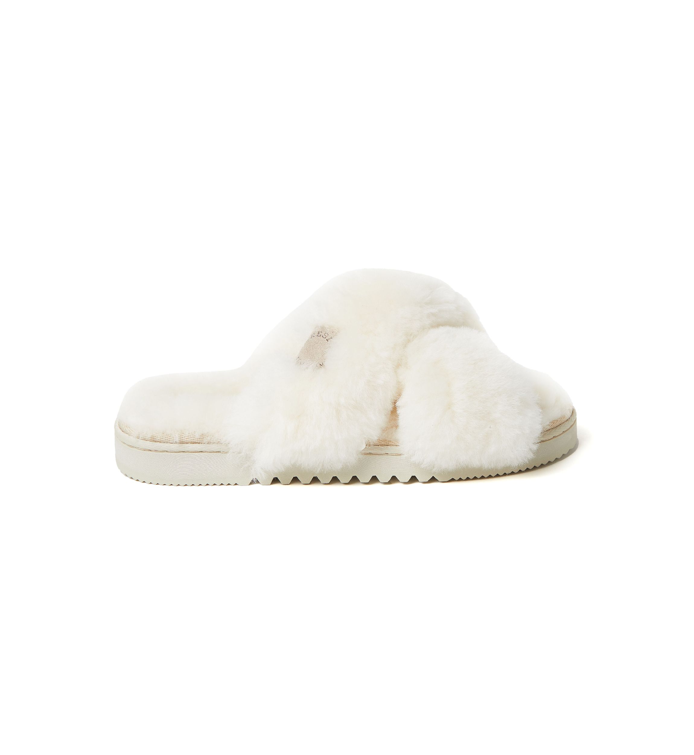 Womens Newcastle Genuine Shearling Cross Band Slide
