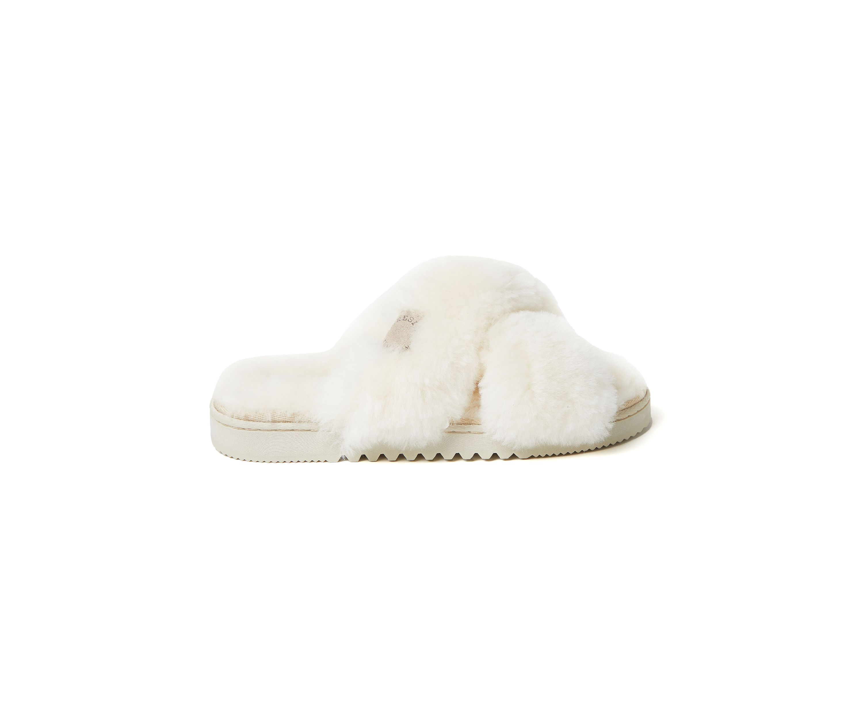 Womens Newcastle Genuine Shearling Cross Band Slide