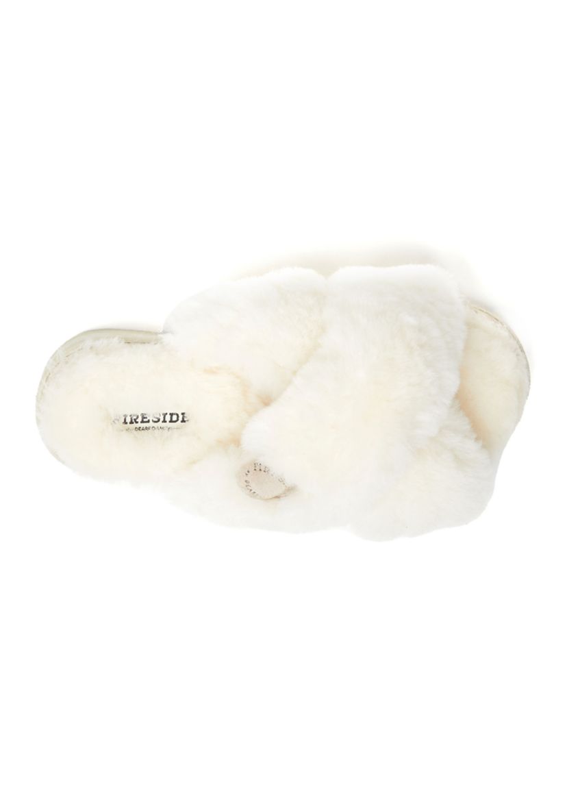 Womens Newcastle Genuine Shearling Cross Band Slide