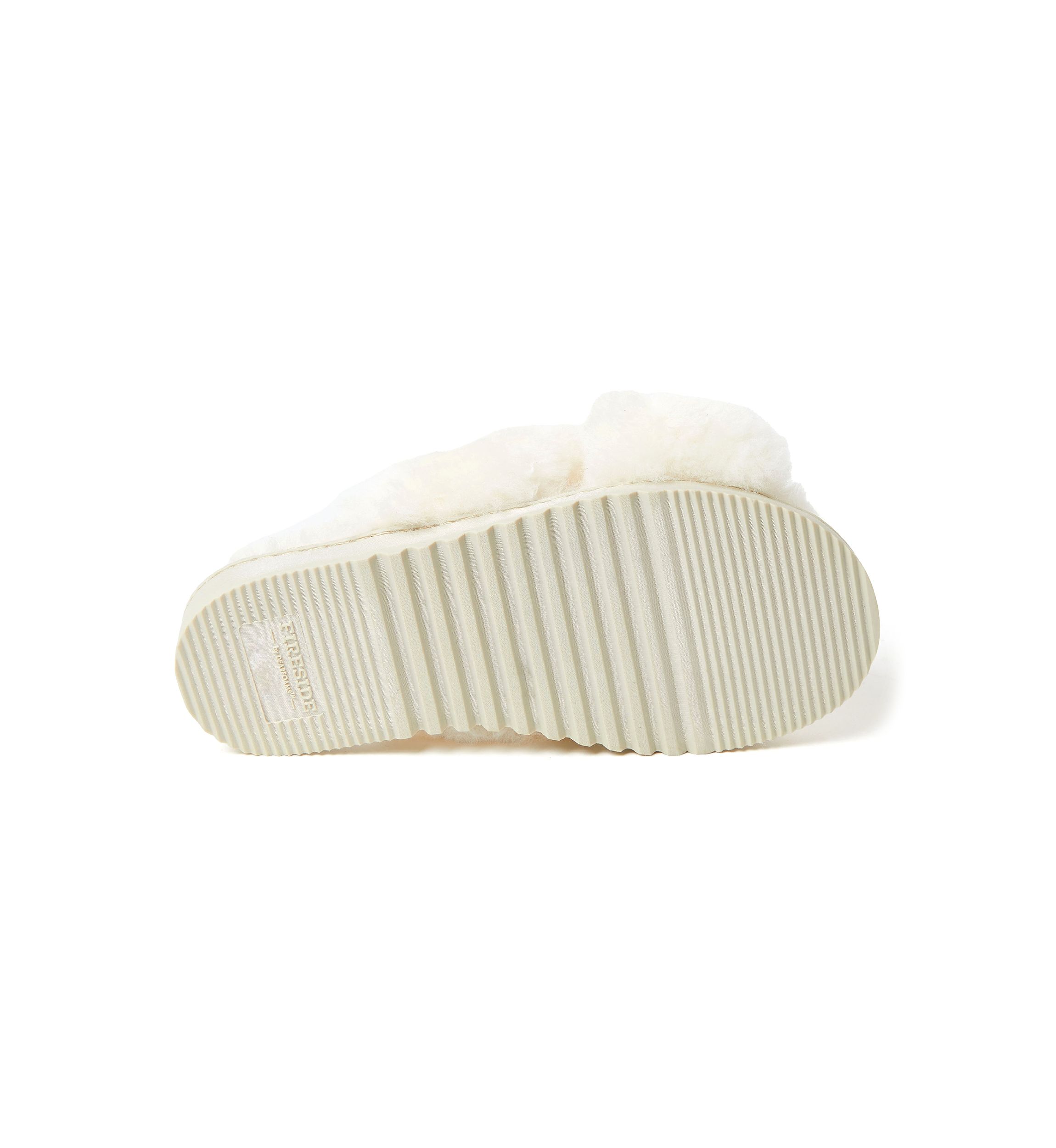 Womens Newcastle Genuine Shearling Cross Band Slide