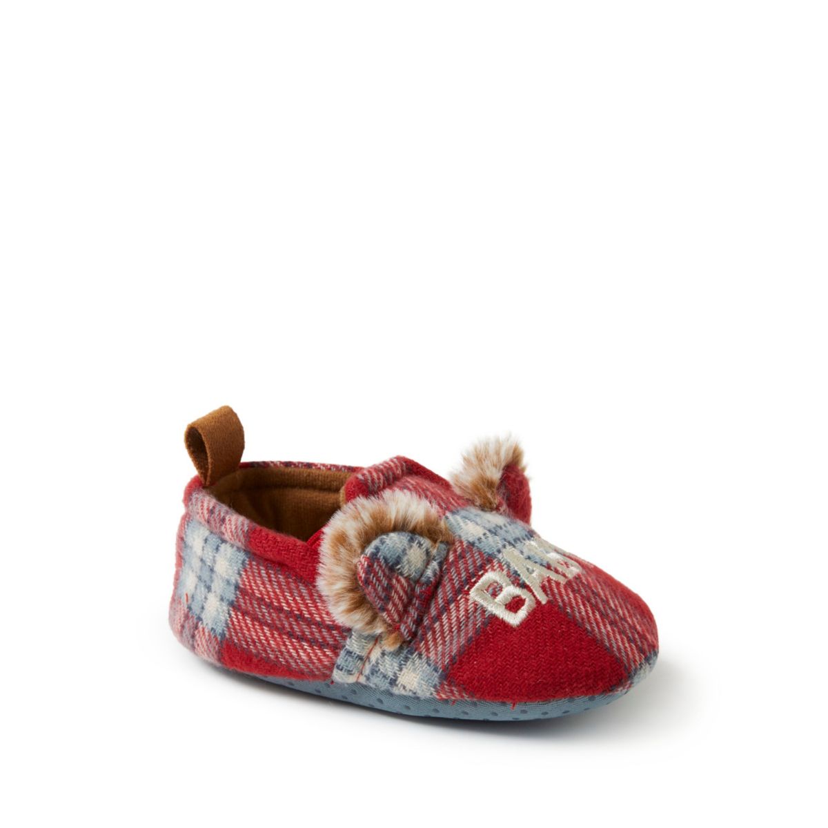 Kids Baby Bear Red Plaid Scuff