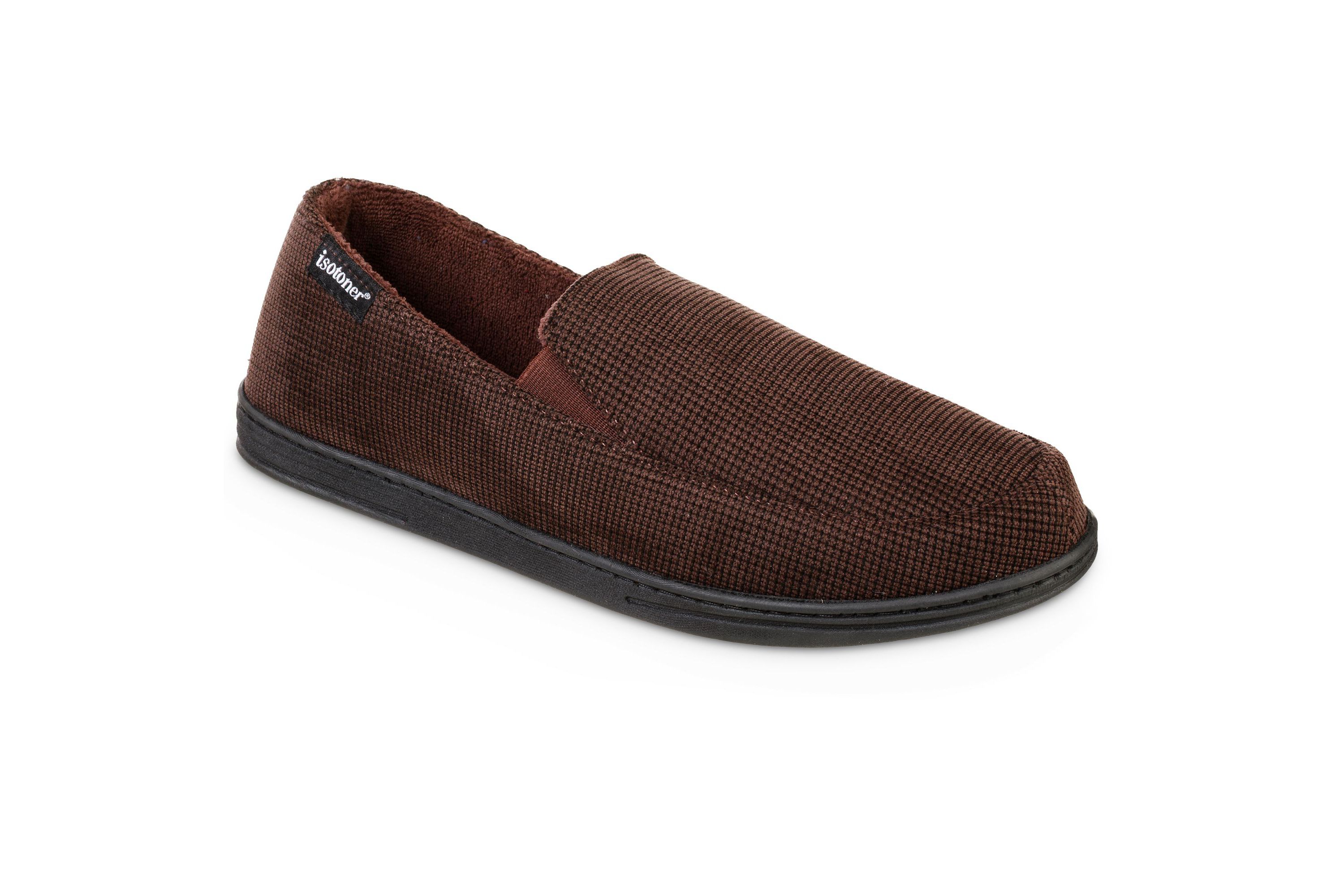 isotoner Mens Memory Foam Mini Box Cord Luke Moccasin Slippers